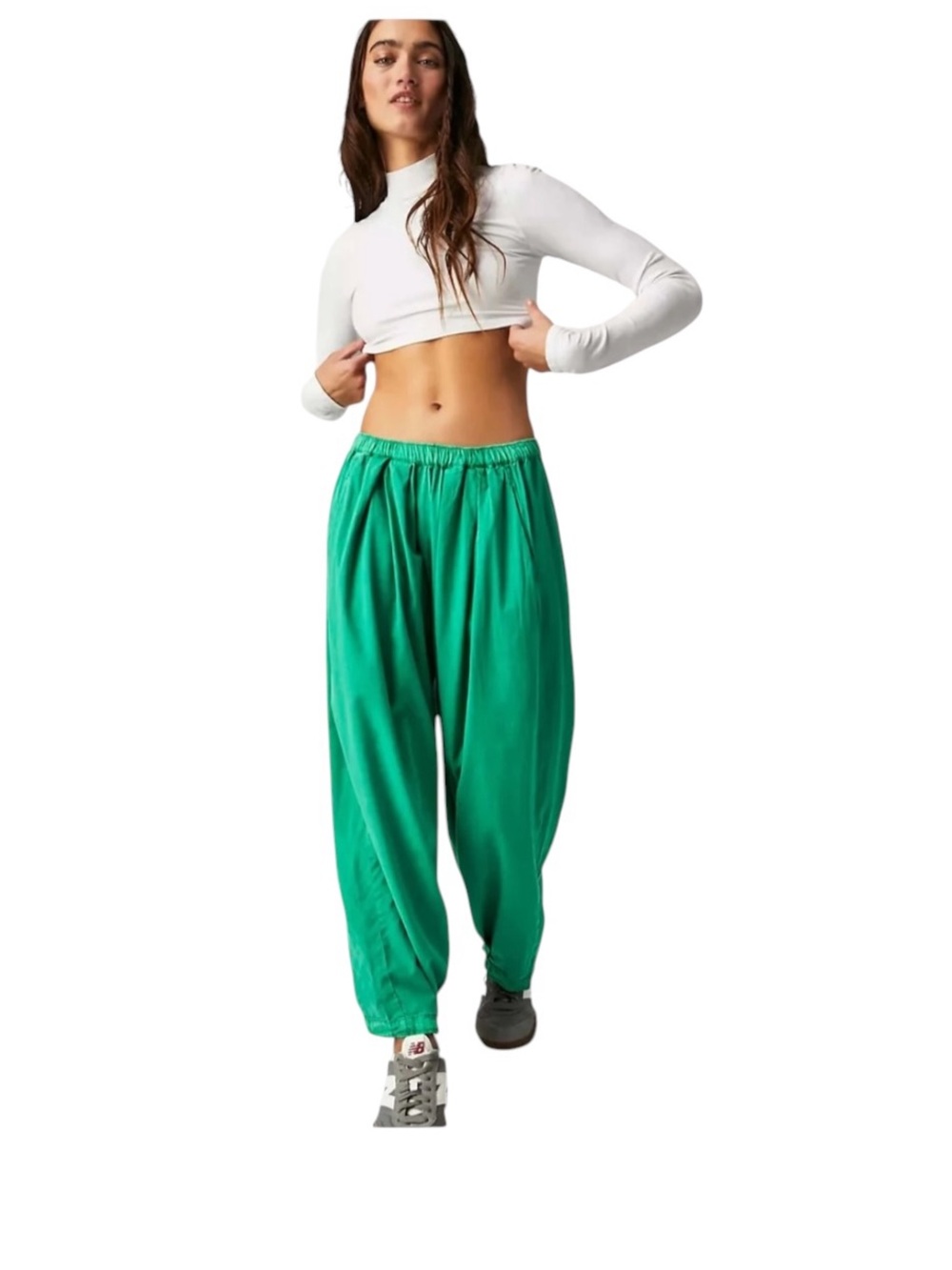 Free People To The Sky Parachute Pants Lively Ivy Green S
